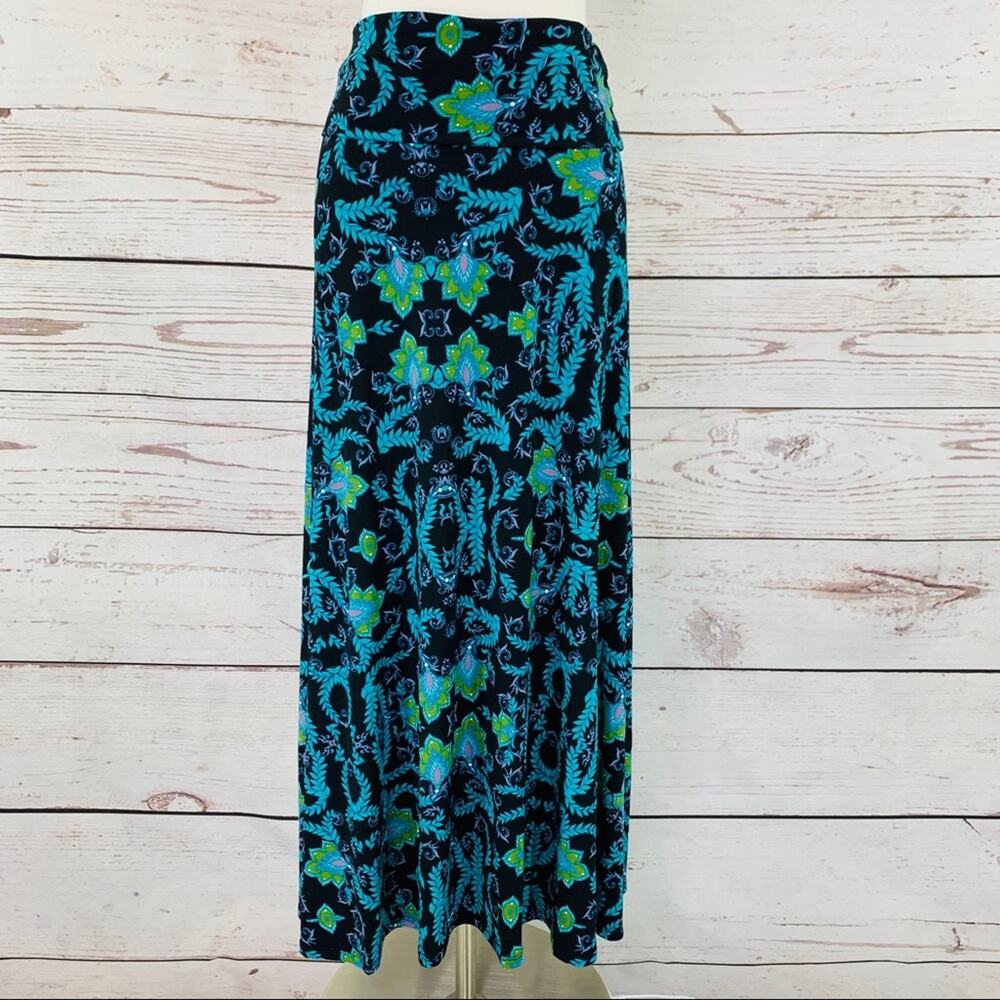 LulaRoe maxi Simply Comfortable skirt black floral